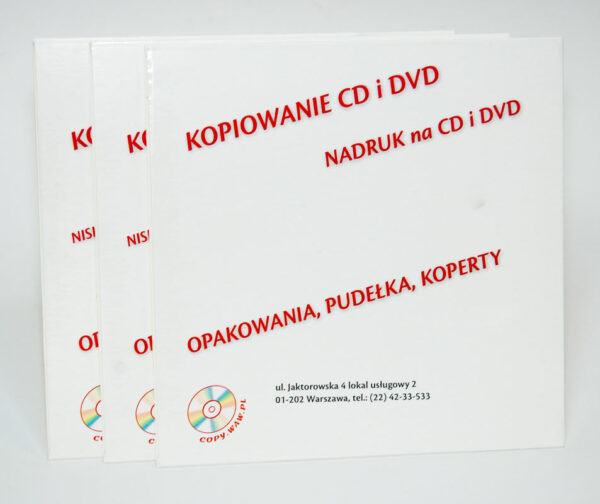 Koperta kartonowa na CD-Audio, DVD-Video, Blu-ray Video z indywidualnym nadrukiem